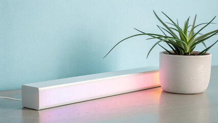 Modern Minimalist LED Light Bar with Air Plant Decor