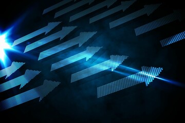 Blue arrows on black background