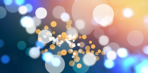 Defocused lights against snow covered trees