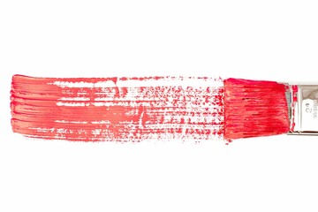 Red paint strokes with brush