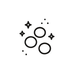 Mystery lights icon with shiny circles and stars showcasing a cosmic enigma. Suitable for science fiction and mystical themed designs.