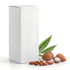 Minimal Product Packaging Mockup on Clean Background. Paper Box Packaging Mockup Isolated on White. Cardboard Packaging Mockup with Realistic Lighting
