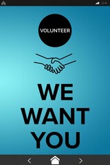 Digitally composite image of We Want You text with icons