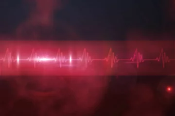 Fototapete ECG line in red and black © vectorfusionart