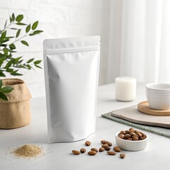 Minimal Product Packaging Mockup on Clean Background. Paper Box Packaging Mockup Isolated on White. Cardboard Packaging Mockup with Realistic Lighting
