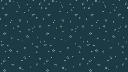 Seamless star outline pattern on dark teal background. Celestial night sky vector for fabric, wallpapers, wrapping paper, kids room decor, digital projects, and dreamy space-themed designs.