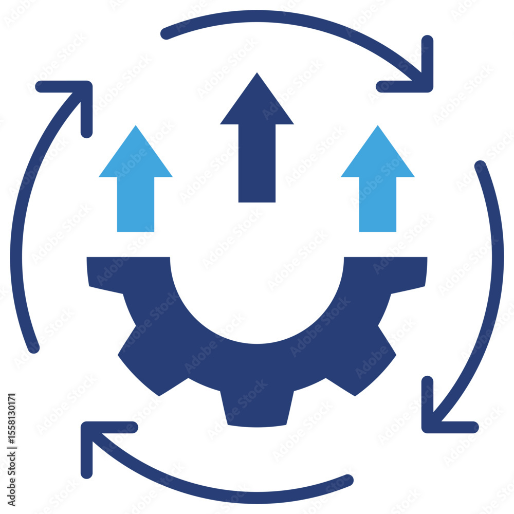 Poster continuous improvement two color icon