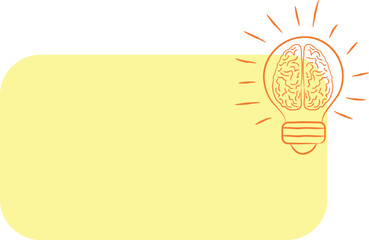 Bright Idea Brain in Lightbulb with Text Space
