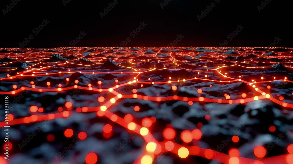 Aufkleber abstract lava flow network visualization