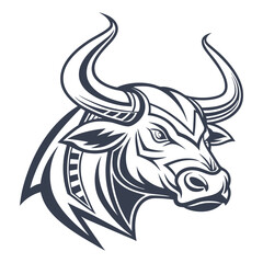 Vintage Hand-Drawn Bison Head Illustration in Engraving Style vector file