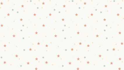 Seamless pastel star pattern on cream background. Cute vector for baby products, nursery wallpaper, kids fabric, wrapping paper, party decor, celestial designs, and soft neutral-themed projects.