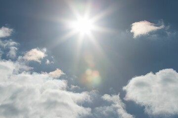 Cloudy sky with sunshine