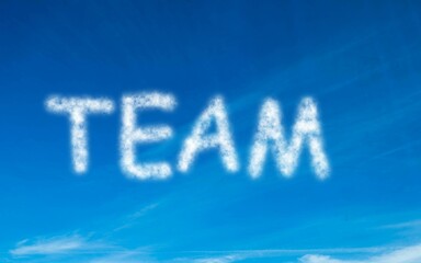 Team written in white in sky