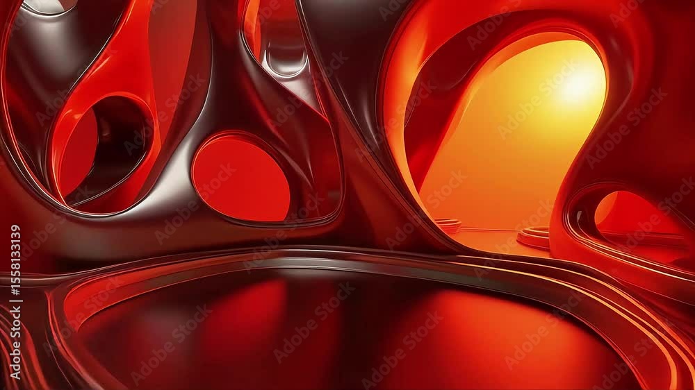 Poster abstract red and dark red 3d architectural design