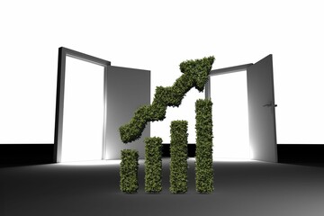 Topiary of graph with open doors on floor