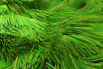 Close up of green optical fiber