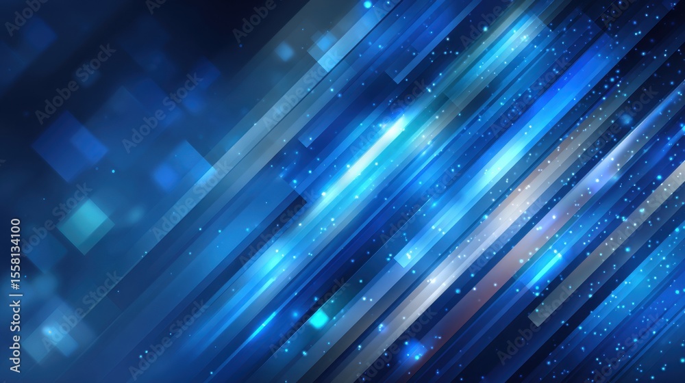 Fototapete bright blue streaks and shimmering lights combine to form a vibrant abstract background, evoking ene