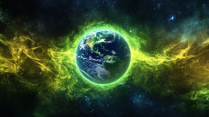 Earth in a vibrant nebula (1)