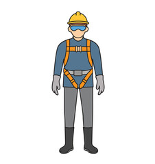 Personal Protect Equipment, safety harness , construction vector