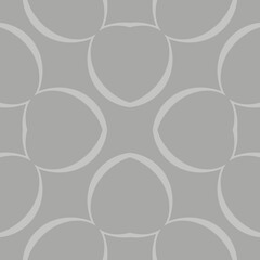 A repeating pattern features overlapping petal-like shapes in various shades of gray. The symmetrical design creates a harmonious and balanced visual effect.