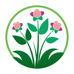 spring flowers  silhouette  vector icon