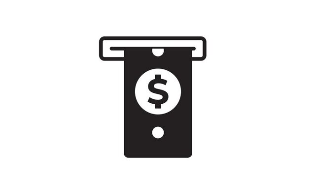 Animated Money Icon. Simple Cash Symbol Vector Concept with Black and White Colors