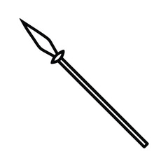 Black Outline Spear Icon Vector Illustration