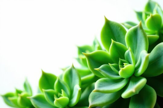 Vibrant green succulent, lush leaves, isolated on white , vibrant, minimal, haworthia