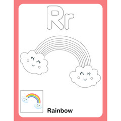 coloring worksheet for kids - R