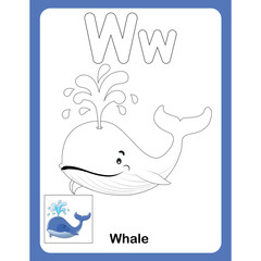 coloring worksheet for kids - W