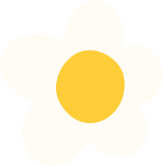 Simple White Daisy Flower Clipart with Yellow Center

