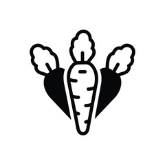 Black solid icon for carrot
