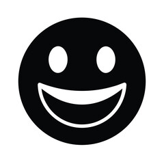 Black Smiley Face Icon Vector Illustration