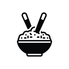 Black solid icon for brown rice