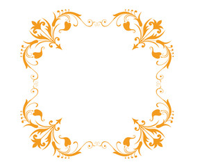 Floral frame with decorative flowers and leaves in vintage style