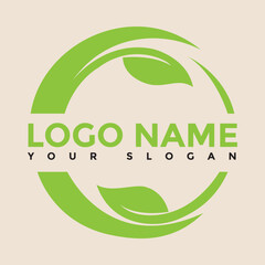 green leaf nature vector logo design,