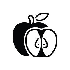 Black solid icon for apple