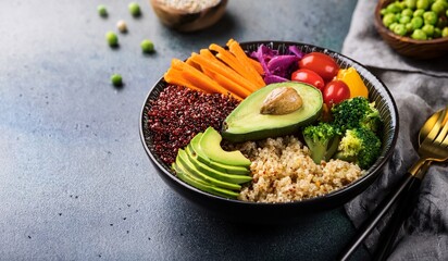 Vibrant Quinoa Power Bowl A Delicious and Nutritious Meal Packed with Vegetables, Avocado, and Grains