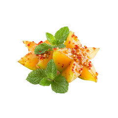 Spicy Star Fruit Salad with Mint Garnish