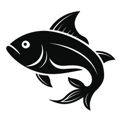 Isolated Shing fish silhouette vector illustration