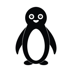Fototapeta premium Cute Black Penguin Icon Vector Illustration