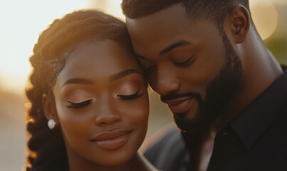 Beautiful couple sharing a moment,  in a tender and intimate setting with a sense of closeness and affection, Generative AI