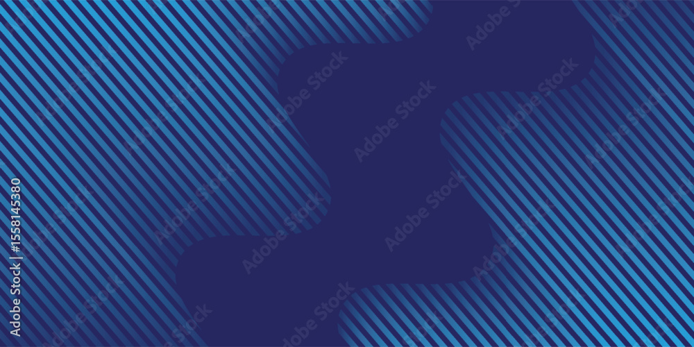 Poster blue dynamic diagonal parallel slanted lines with wave geometric pattern.