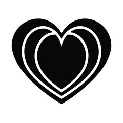 Double Heart Icon Vector Illustration