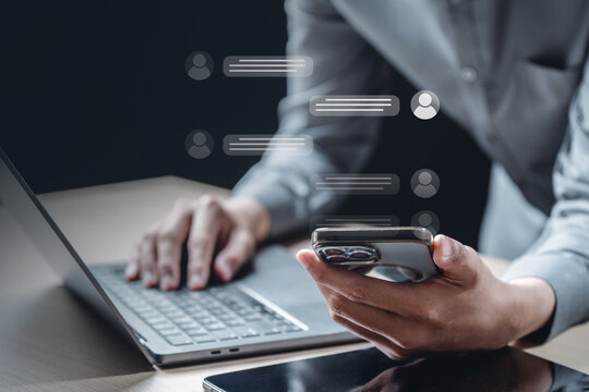 Live chat customer support. Online assistance support. Customer service concept. Help technology.