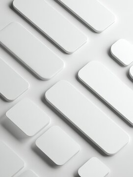 Mockup of a clean white wall with 12 separate slender bookmarks with slightly rounded corners on it