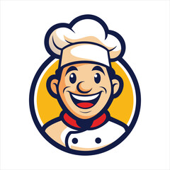 Obraz premium happy chef character mascot logo vintage design