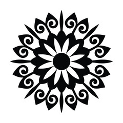 Ornamental Circular Swirls Icon Vector Illustration