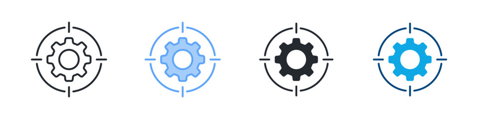 Focus Icon Set Multiple Style. Designed In Outline, Blue, Glyph, Dual Tone