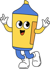 Highlighter Mascot Stationery Cartoon

